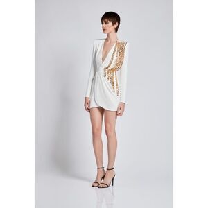 Zhivago Pheonix Dress in White & Gold SIZE US 4 $445